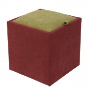 Taburet Box stofa - rosu cranberry K14/ verde K2